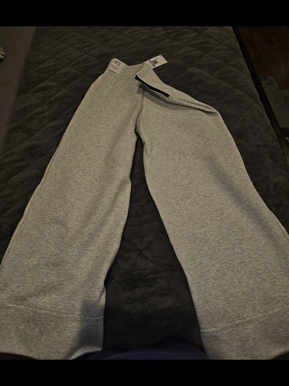 Nike Womens' Light Gray Wide-Leg Sweatpants - Picture 8 of 9